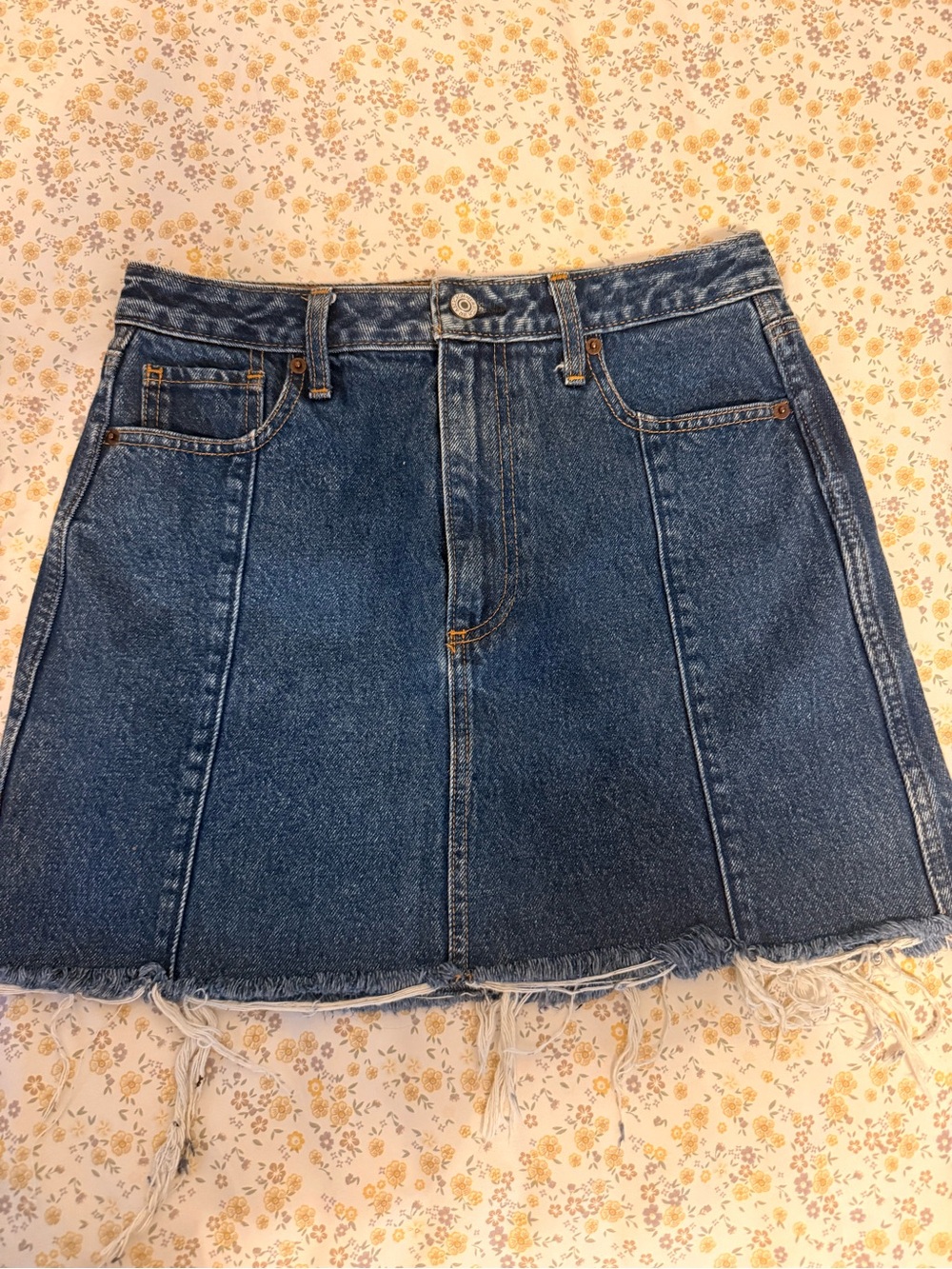 Abercrombie & Fitch Blue Denim Paneled Mini Skirt
